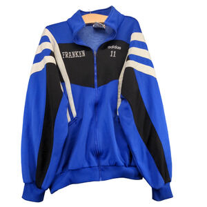 Adidas Men's Full Zip Track Jacket Blue Large Franken Fort Wayne Citadel